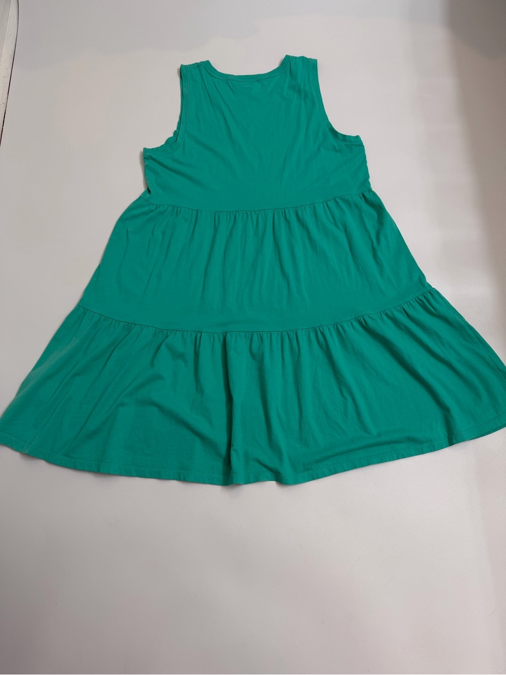 J.Crew NWOT Re-Imagined Aqua Tiered Swing Dress Medium 100% Cotton Sleeveless‎ - Picture 6 of 10